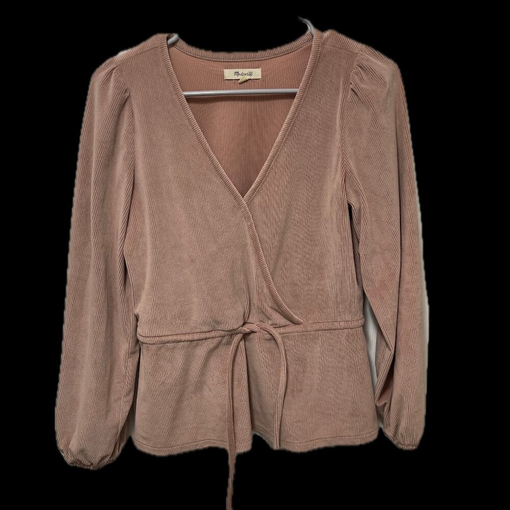 Women's Madewell Corduroy Tie Front Faux Wrap